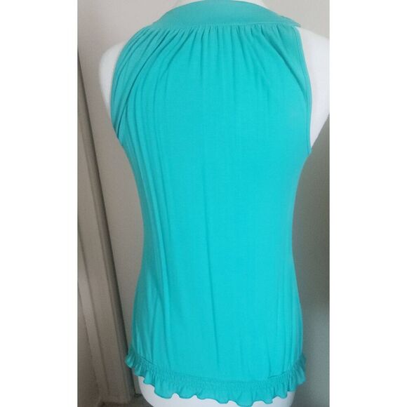 T13 Willie Smith green tank with crocheted neckline - Picture 4 of 9